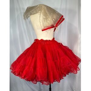 Vintage Malco Modes Red Square Dance Petticoat Crinoline 575 Partners Please S